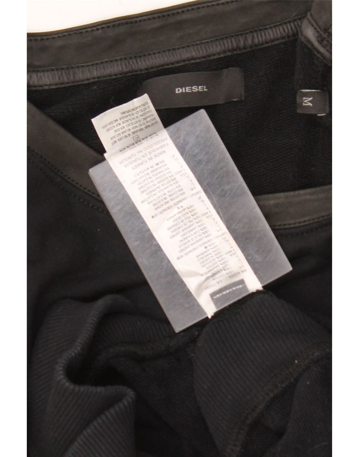 DIESEL Vestido tipo jersey para mujer UK 40 Mediano Negro Colorblock Algodón