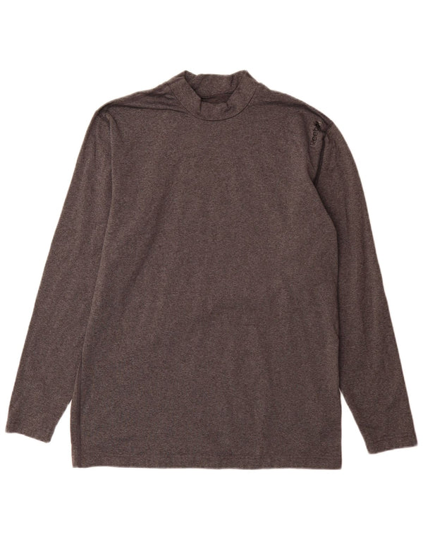Camiseta Reebok Hombre Manga Larga Poliéster Gris Grande