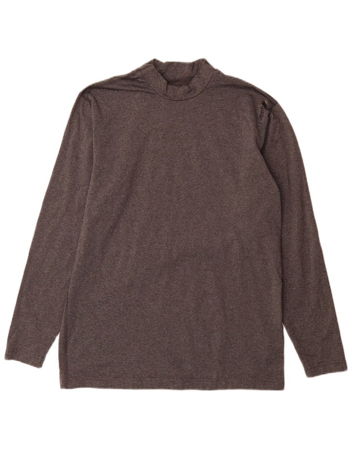 Camiseta Reebok Hombre Manga Larga Poliéster Gris Grande