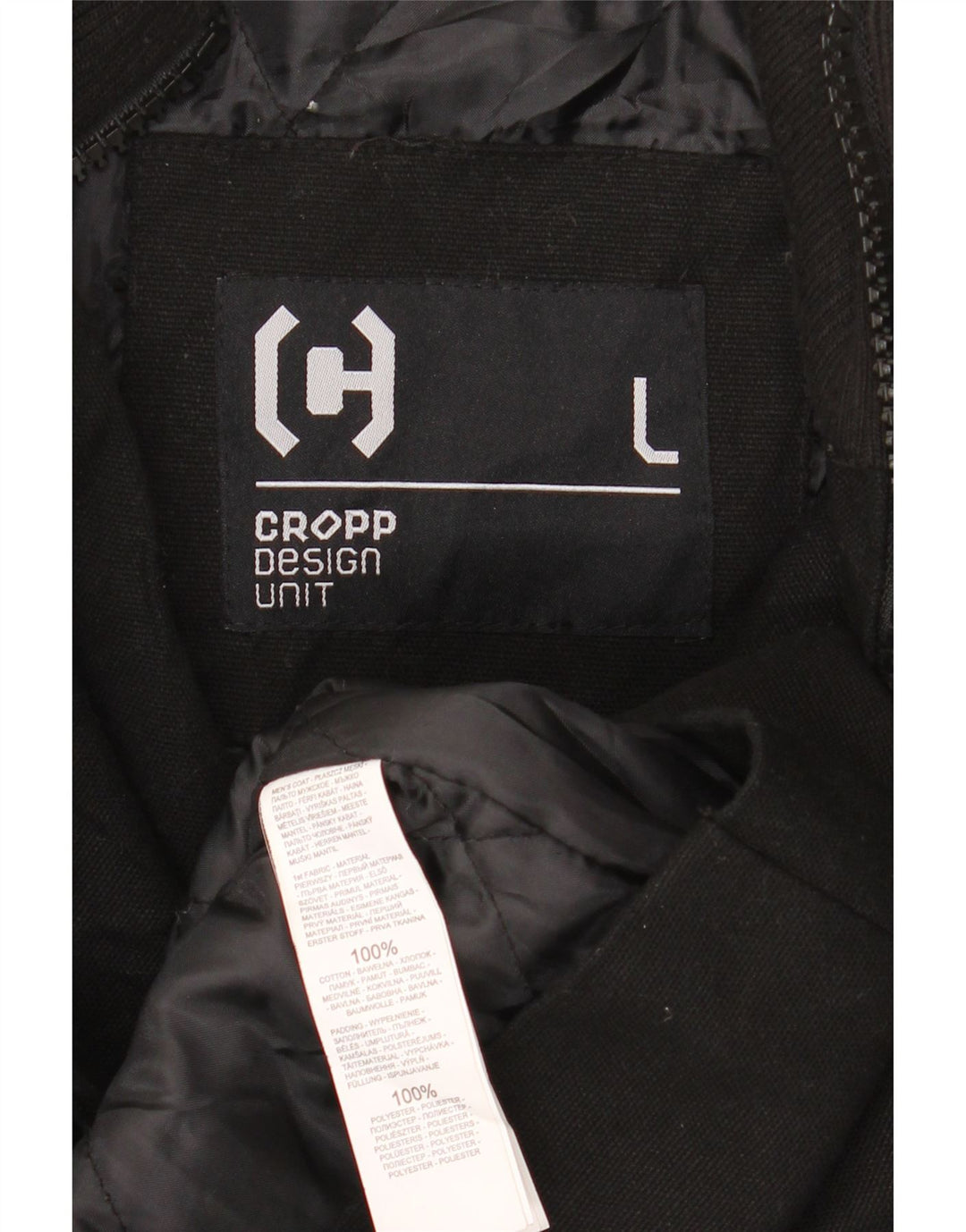 CROPP Mens Utility Jacket UK 40 Large Black Cotton Vintage Cropp and Second-Hand Cropp from Messina Hembry 