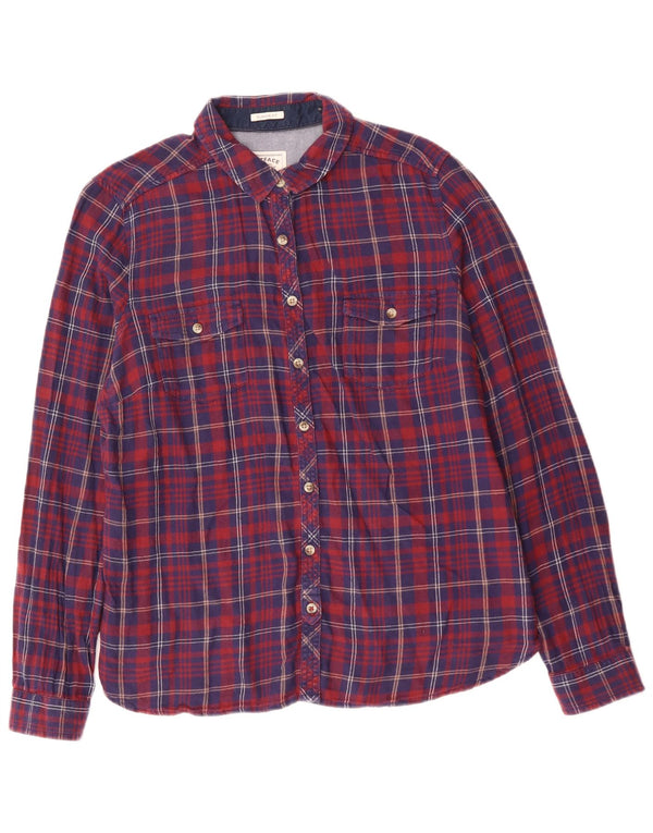 Camisa de franela de ajuste clásico para mujer de Fat Face UK 46 Large Blue Check Cotton