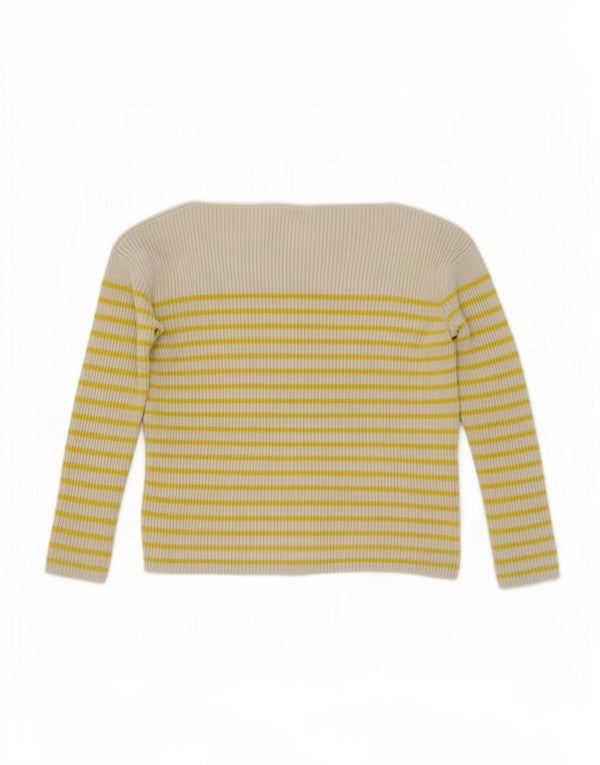 Gap Jersey para Mujer con Cuello Barco UK 10 Small Yellow Rayas
