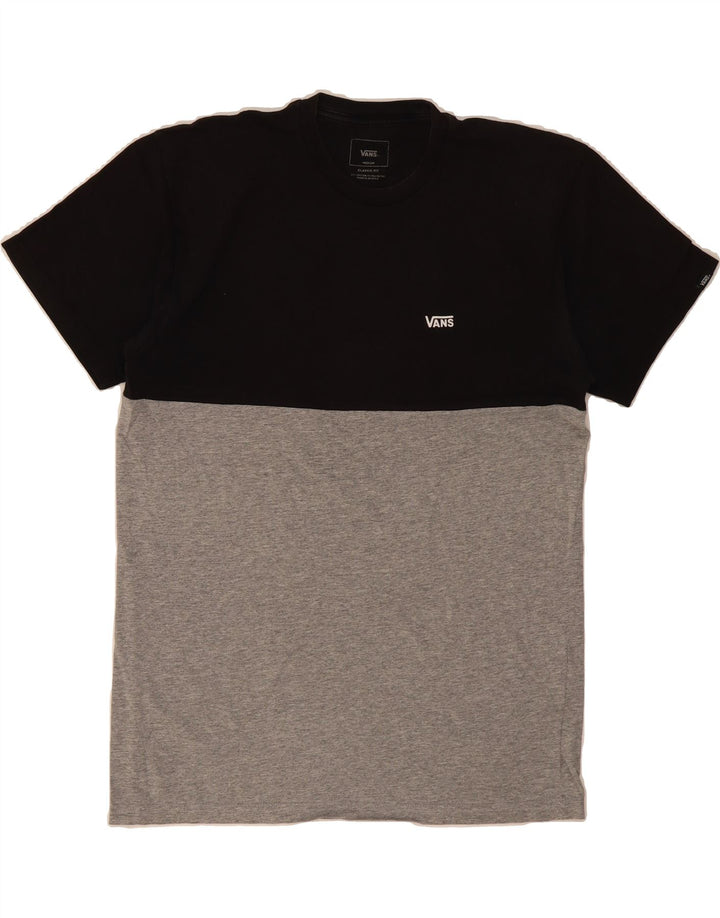 VANS Mens Classic Fit T-Shirt Top Medium Black Colourblock Vintage Vans and Second-Hand Vans from Messina Hembry 