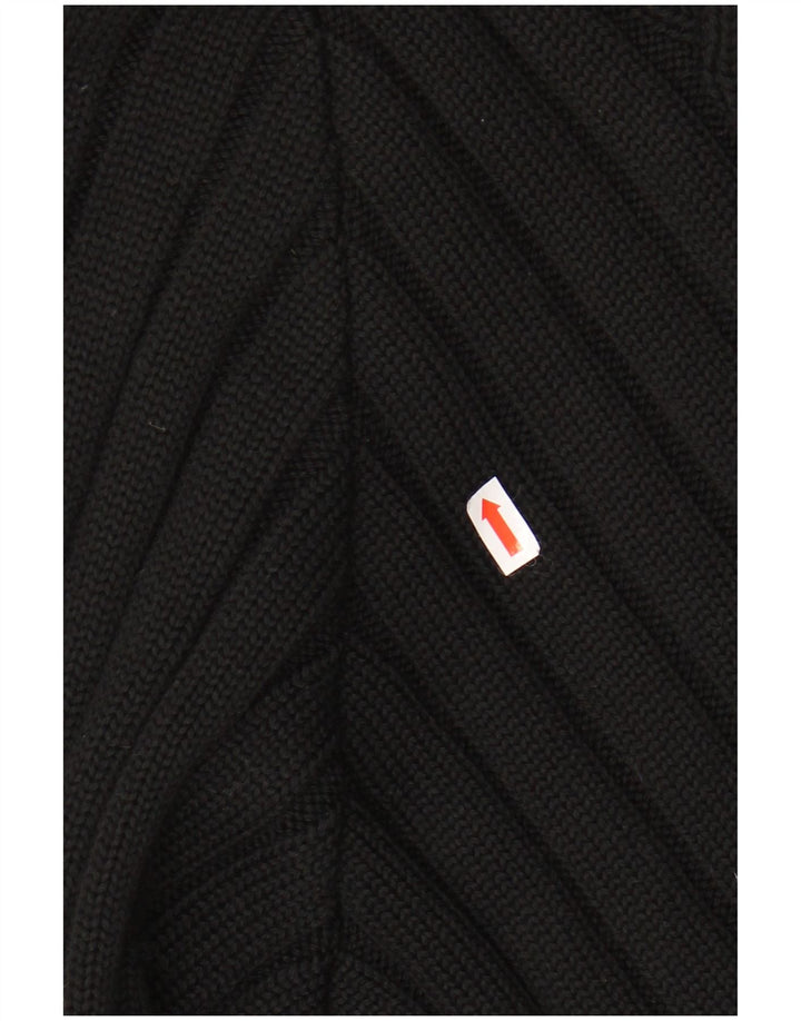 VINTAGE Suéter de cuello redondo para mujer Reino Unido 20 2XL Negro