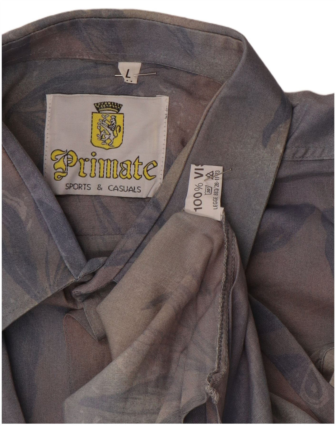 VINTAGE Camisa de hombre grande viscosa floral multicolor