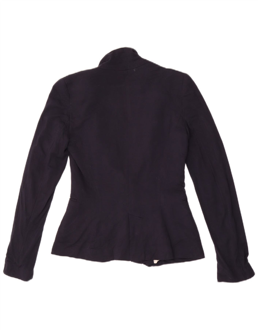 ZARA Mujer Chaqueta Blazer De 1 Botón UK 6 XS Viscosa Azul Marino