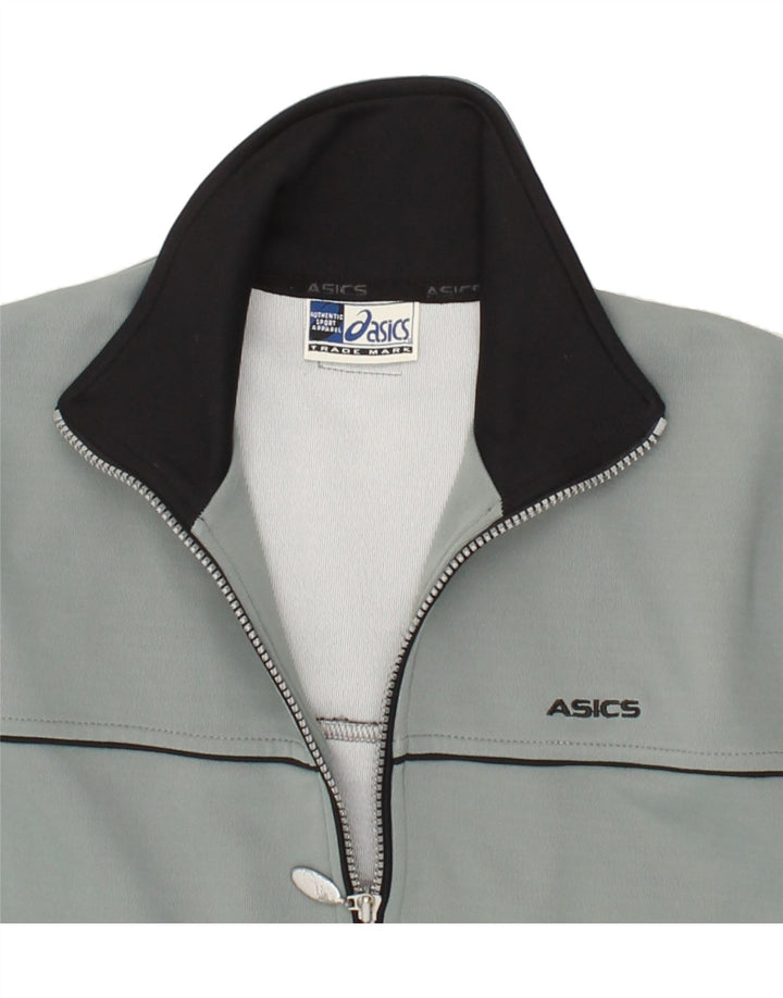 ASICS Womens Tracksuit Top Jacket UK 14 Medium Grey Polyester Vintage Asics and Second-Hand Asics from Messina Hembry 