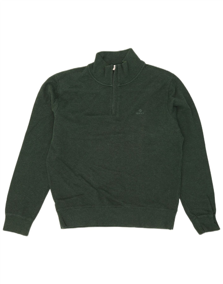 Gant Jersey De Cuello Con Cremallera Para Hombre Jersey Grande De Algodón Verde