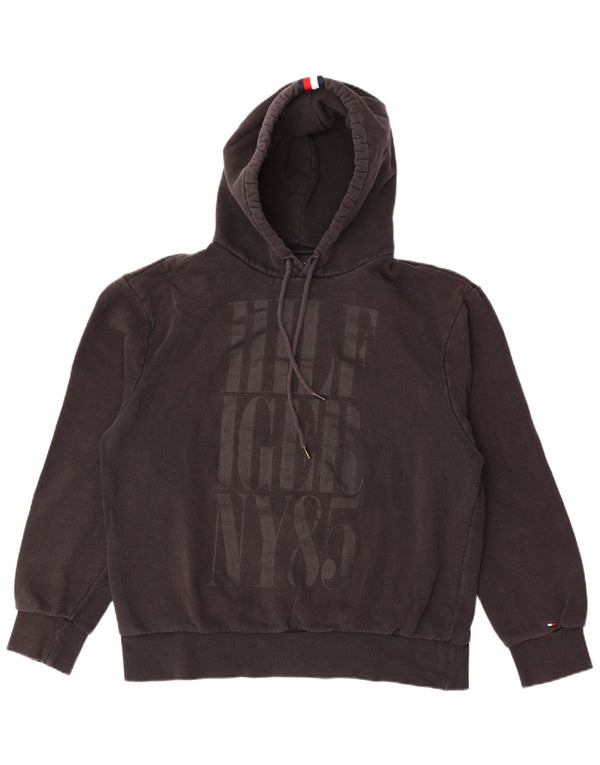 Tommy Hilfiger Sudadera con capucha gráfica para mujer UK 46 Grande Algodón negro
