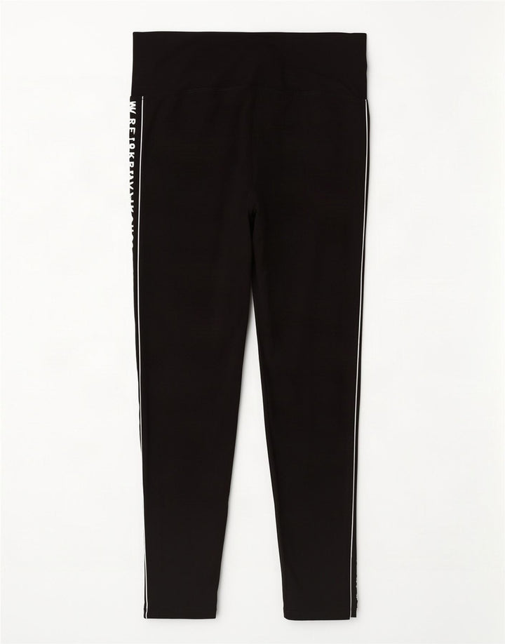 Dkny Leggings gráficos para mujer UK 44 Mediano Algodón negro