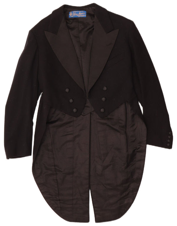 Vintage hombres Tailcoat Blazer chaqueta Reino Unido 36 pequeño negro
