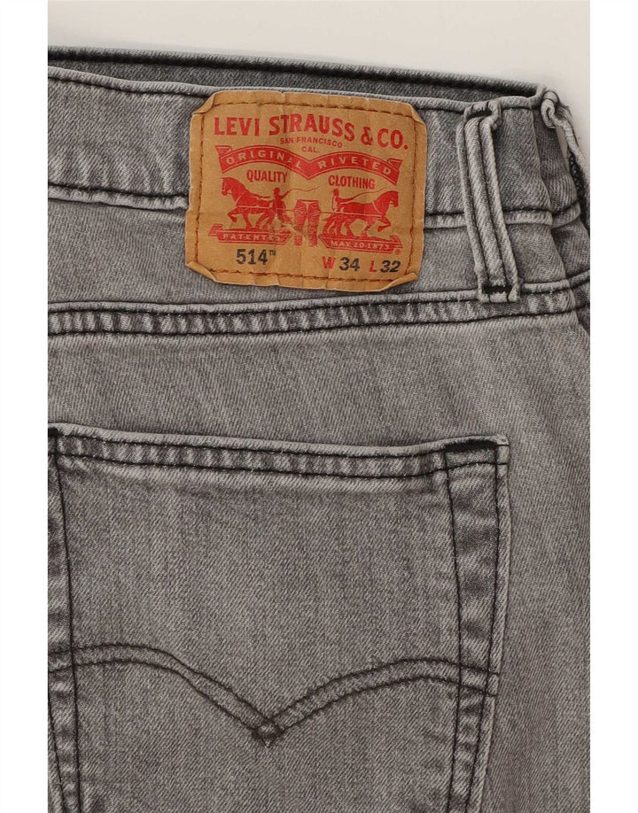 Levi's Jeans rectos 514 para hombre W34 L32 Algodón gris