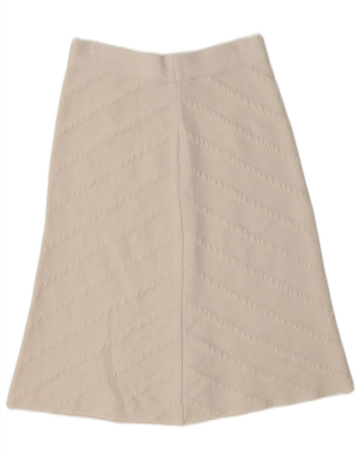 Zara Falda Acampanada De Punto Mediana W28 Blanco Roto