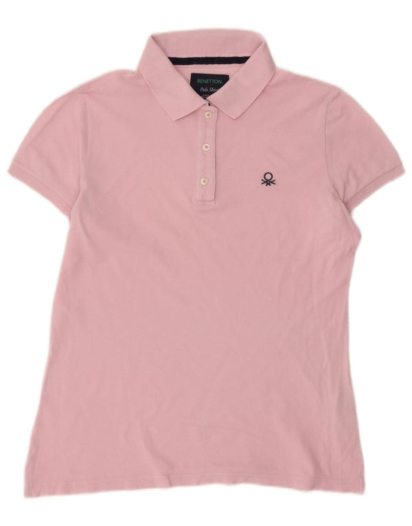 Benetton Polo Mujer UK 44 Grande Algodón Rosa