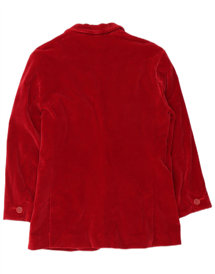 Max Mara Chaqueta Blazer de Terciopelo con 2 Botones para Mujer UK 40 Mediano Rojo
