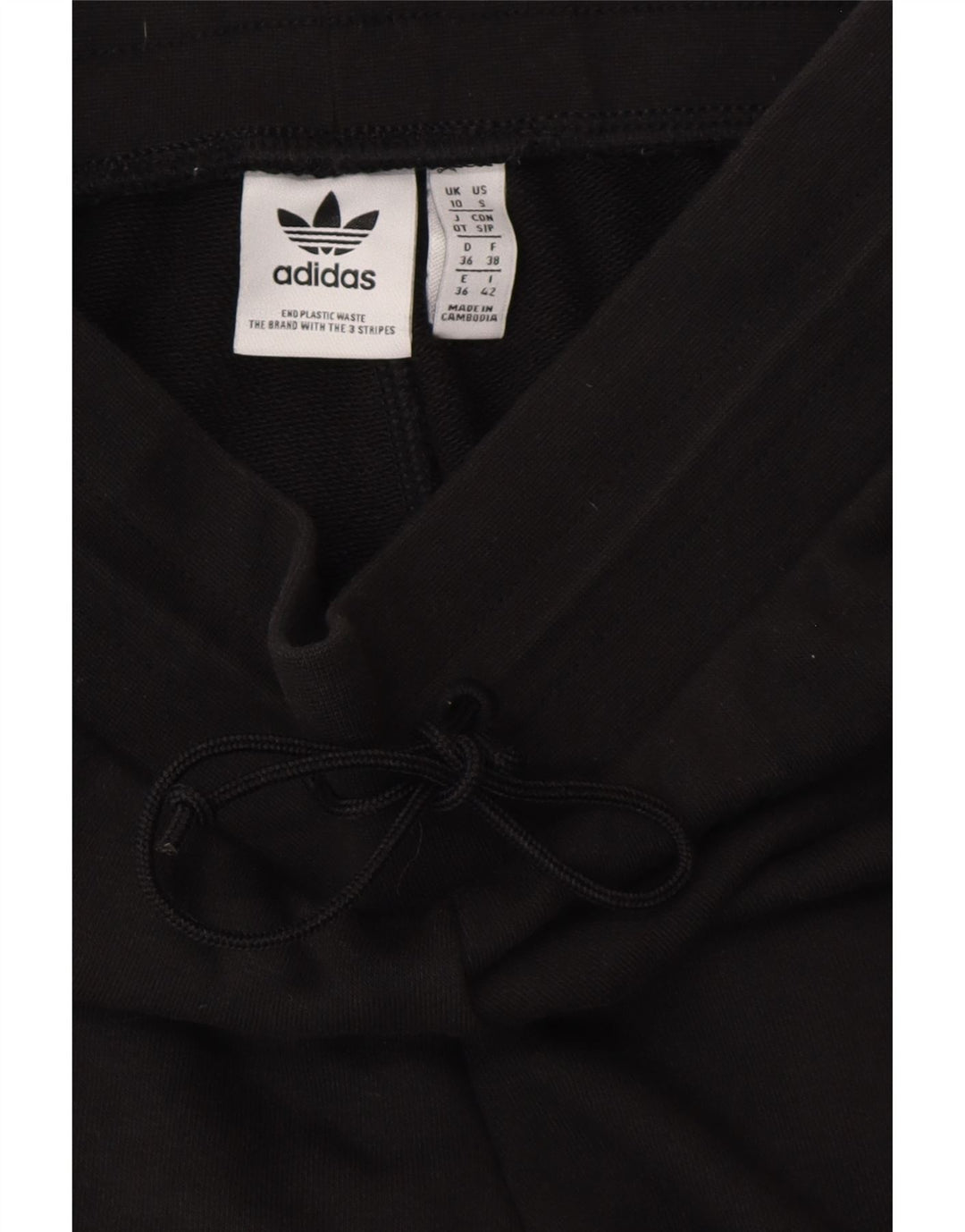 ADIDAS Pantalones de chándal para mujer Joggers UK 10 Small Black Cotton