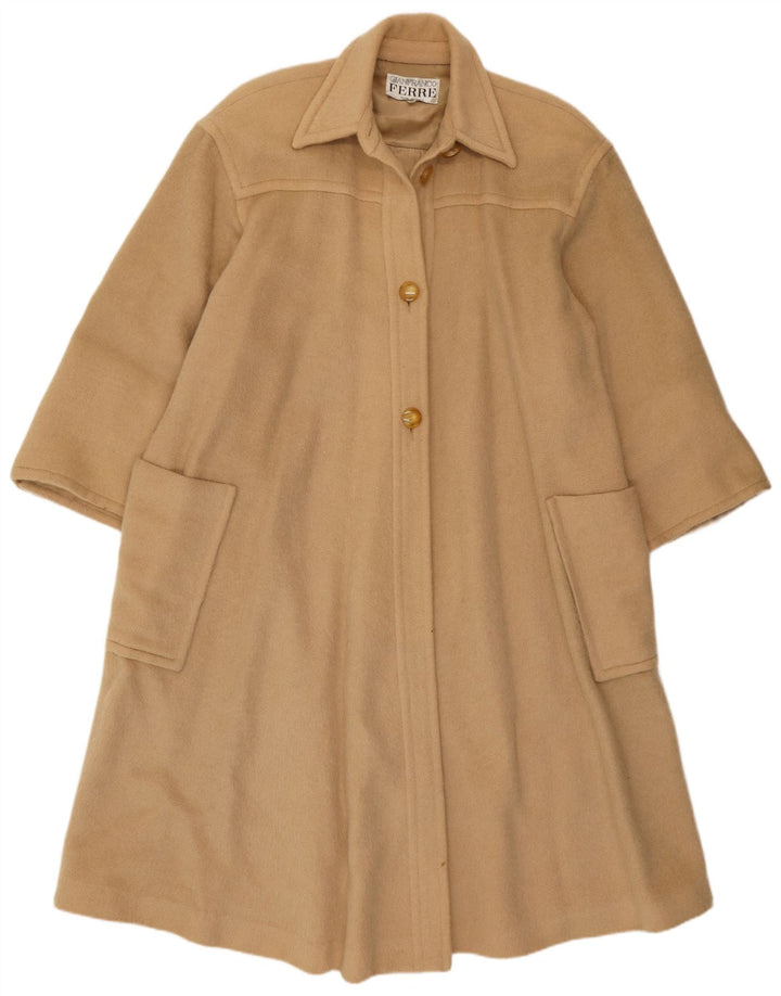 Gianfranco Ferre Abrigo extragrande para mujer IT 40 Small Beige