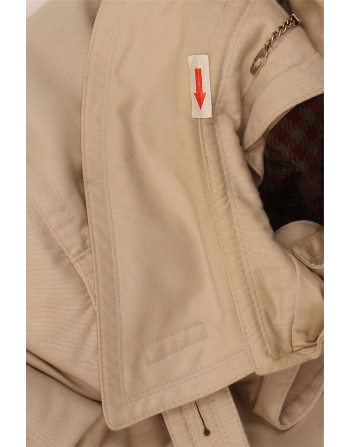 Vintage mujer abrigo Reino Unido 18 XL Beige Acrílico