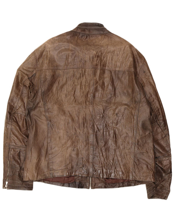 Vintage chaqueta de cuero para hombre Reino Unido 40 cuero marrón grande