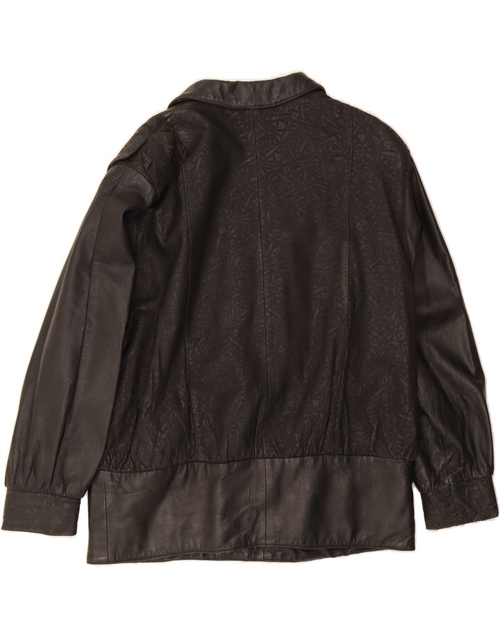 ESSEBI Womens Oversized Leather Jacket IT 48 XL Black Leather Vintage Essebi and Second-Hand Essebi from Messina Hembry 