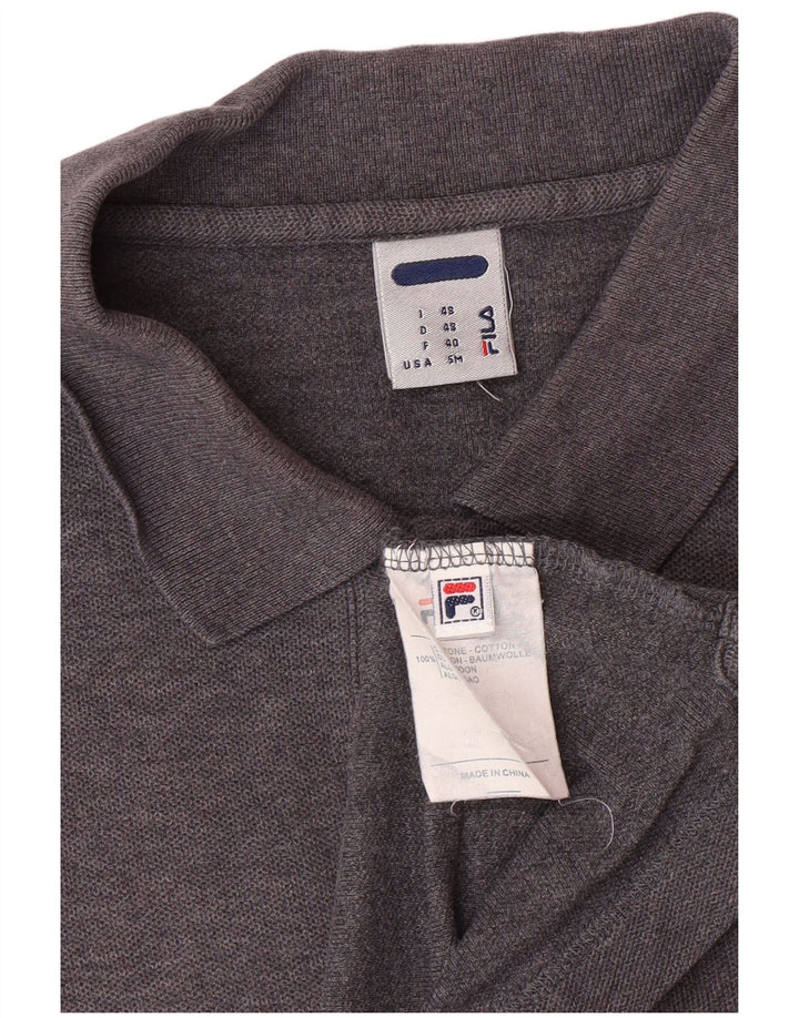 FILA Polo para hombre IT 48 Small Gris Algodón