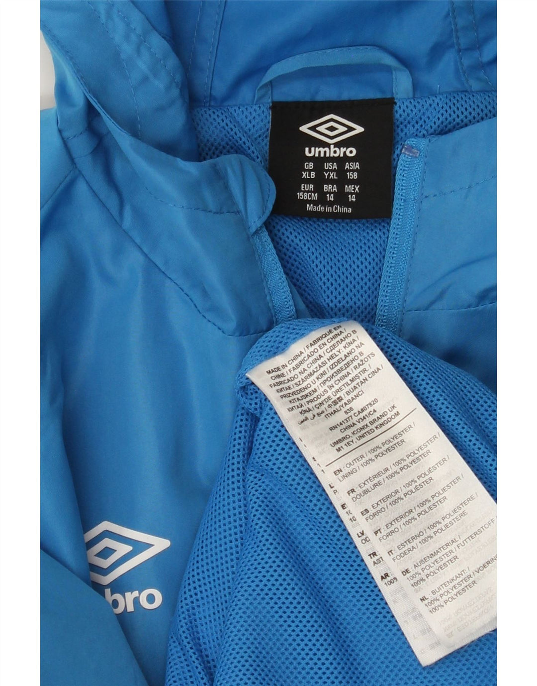 UMBRO Chaqueta de chándal con capucha para niño 13-14 años XL Azul Poliéster