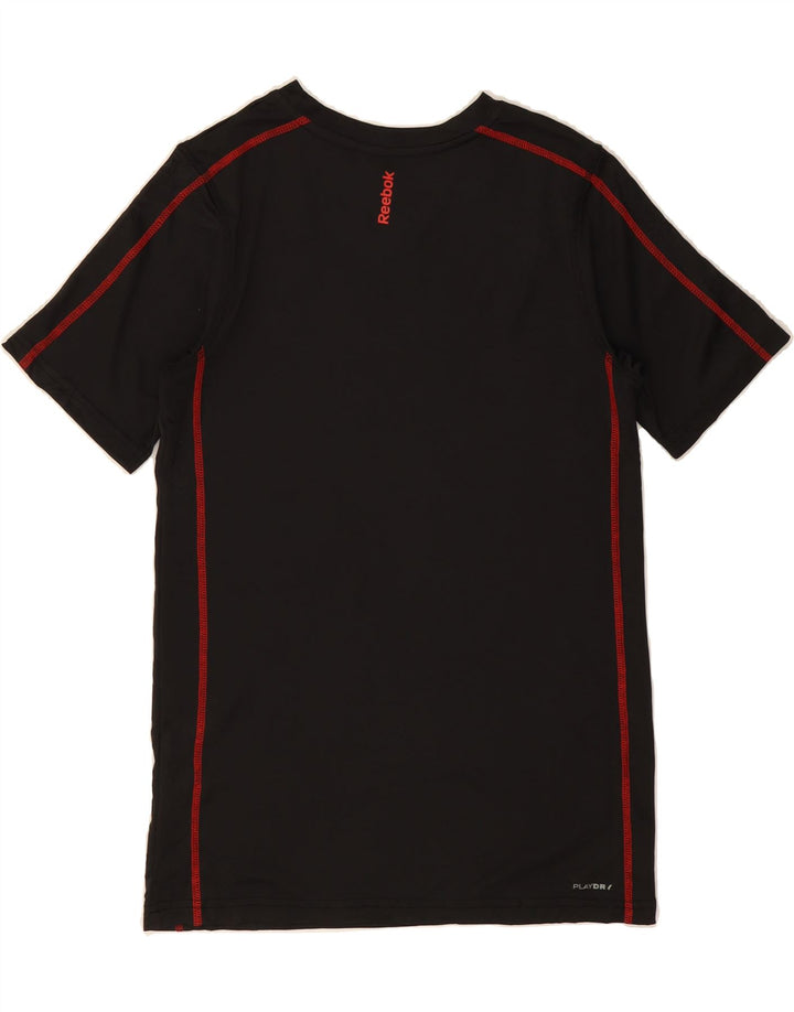 REEBOK Boys Graphic T-Shirt Top 14-15 Years Large Black Polyester Vintage Reebok and Second-Hand Reebok from Messina Hembry 