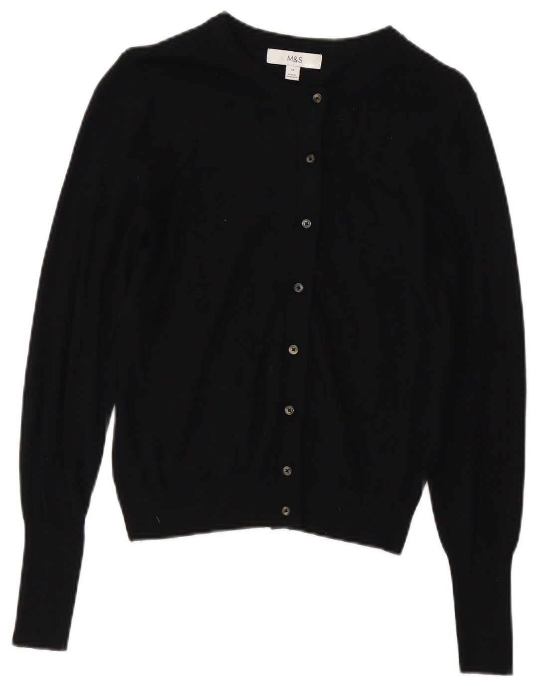 Marks & Spencer Suéter tipo cárdigan para mujer UK 10 Small Viscosa negra
