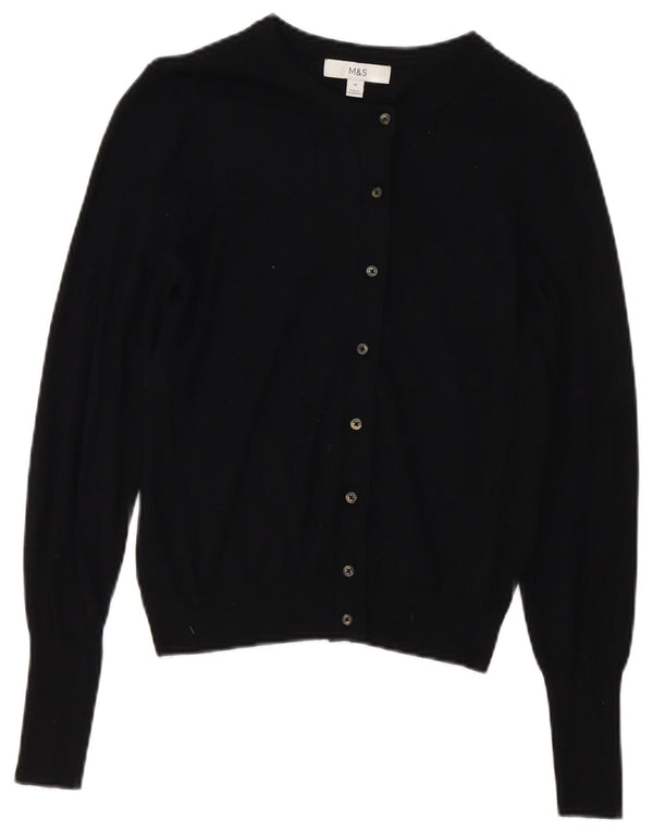 Marks & Spencer Suéter tipo cárdigan para mujer UK 10 Small Viscosa negra