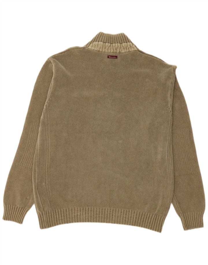 MARLBORO CLASSICS Jersey con cuello y botones para hombre XL Algodón caqui