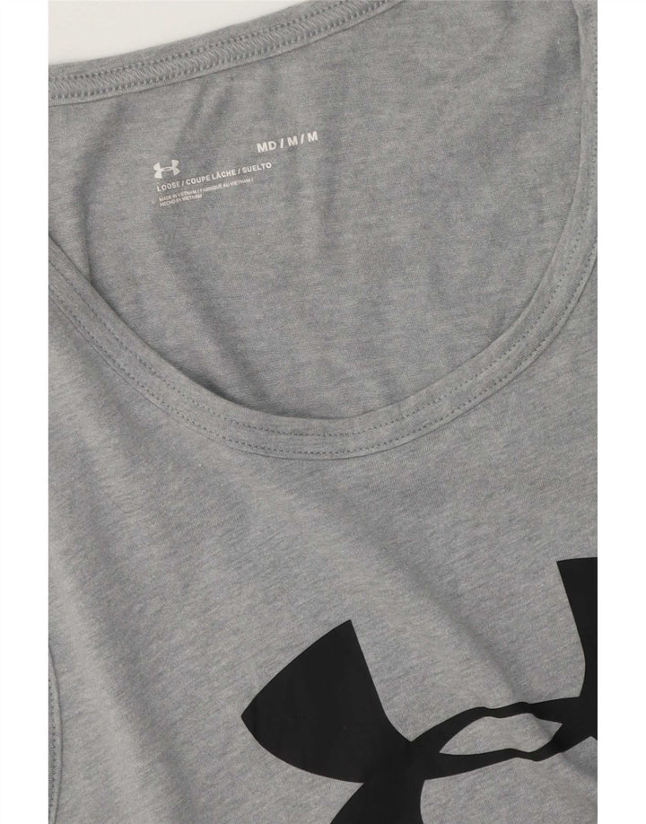 Under Armour Camiseta sin mangas con gráfico de algodón moteado en gris medio para hombre