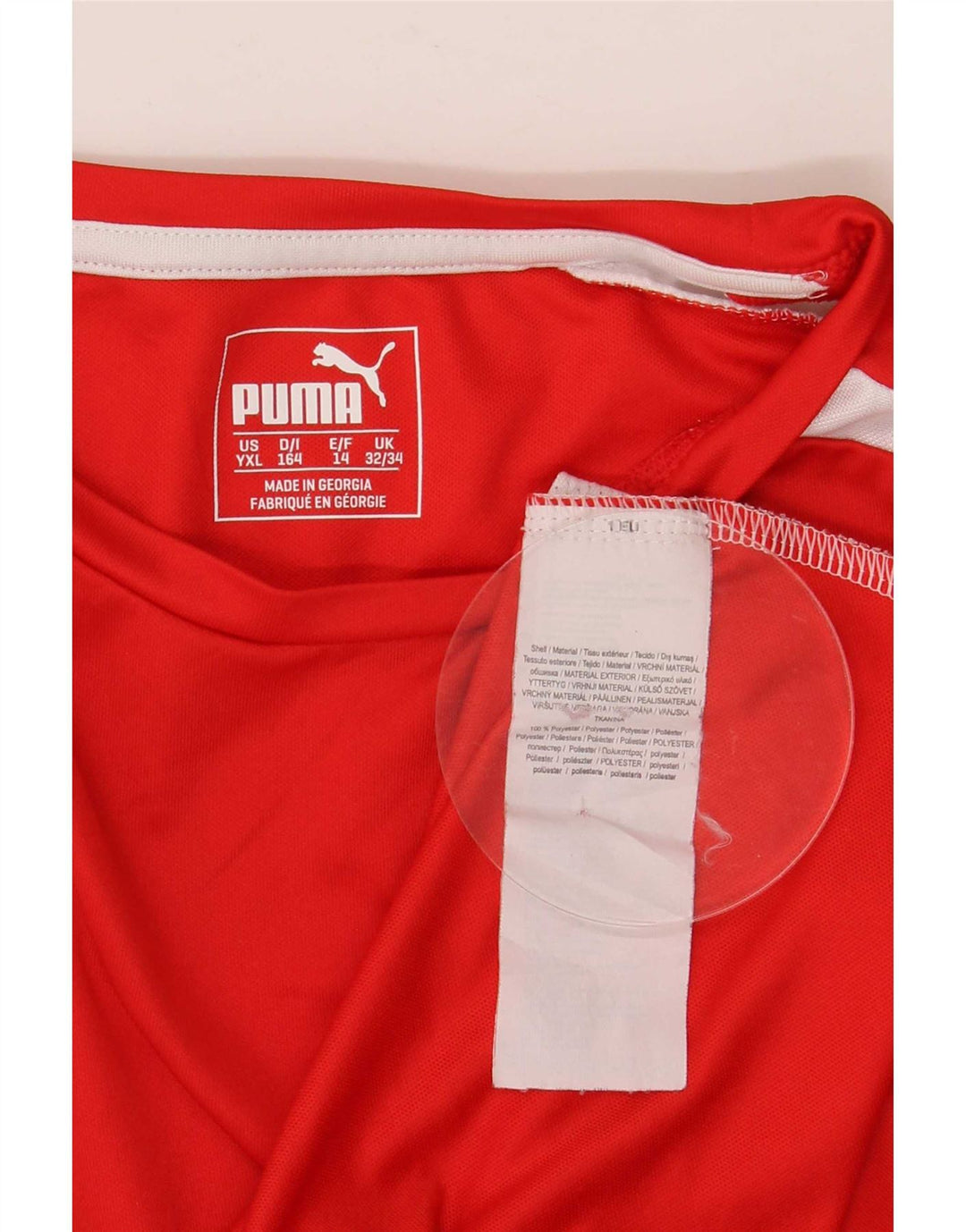 Puma Camiseta para niño Top 13-14 años Rojo Colorblock Poliéster