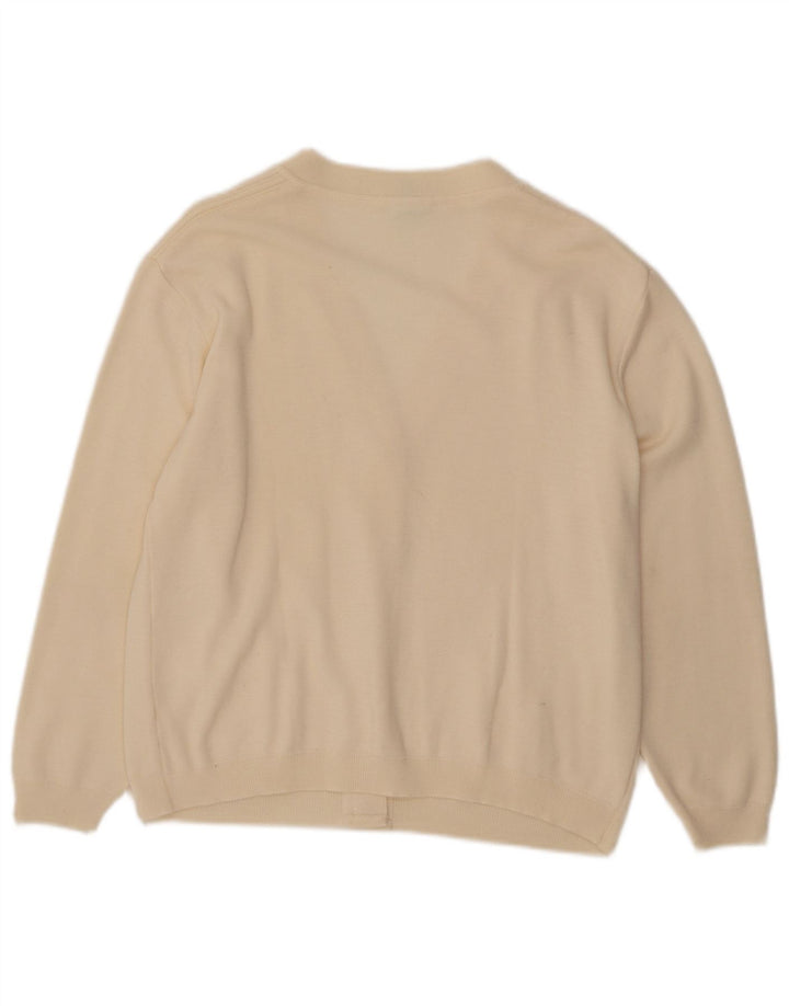 VINTAGE Suéter Cárdigan para Mujer Reino Unido 12 Beige Medio