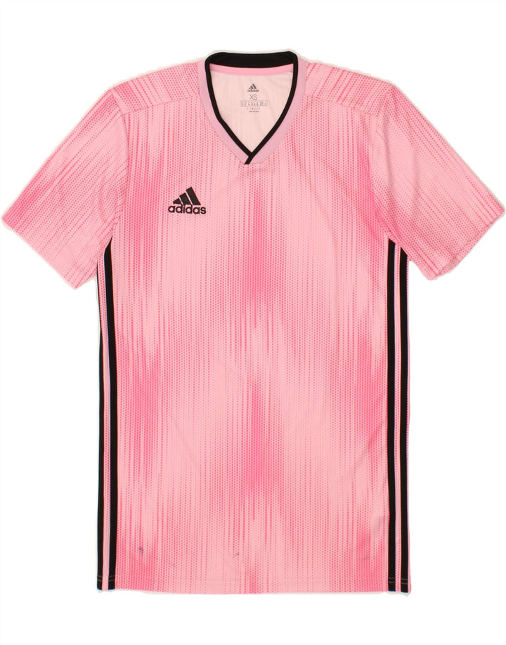 ADIDAS Mens Climalite T-Shirt Top XS Pink Spotted Polyester Vintage Adidas and Second-Hand Adidas from Messina Hembry 