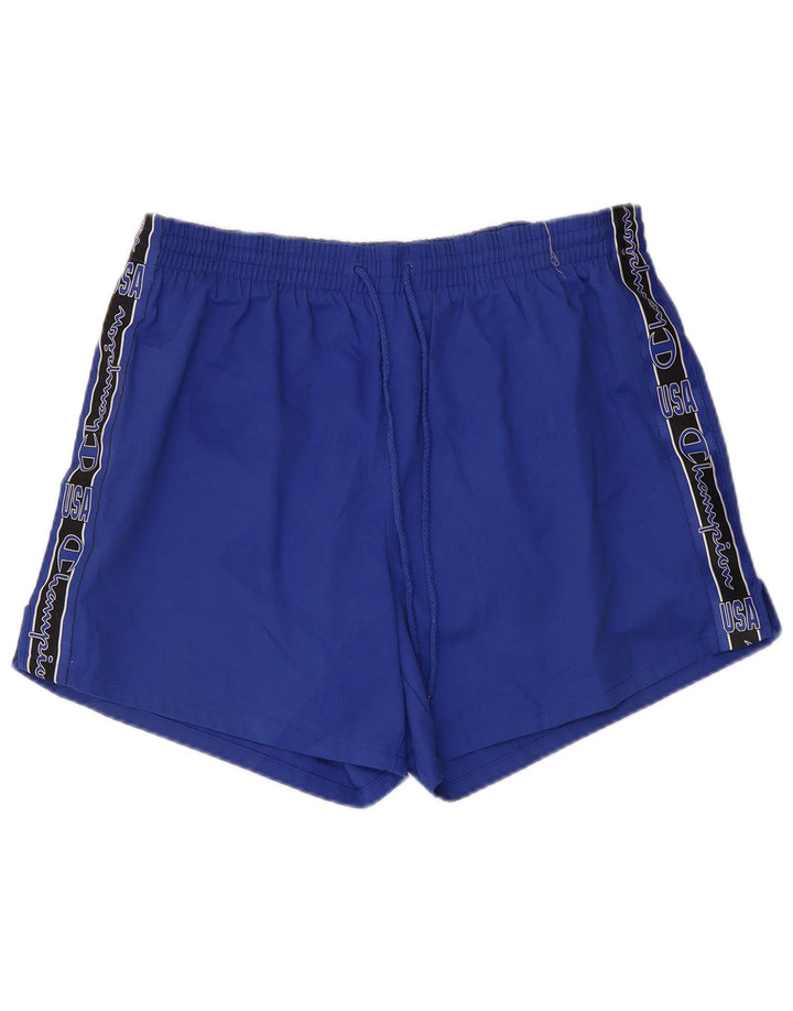 CHAMPION Pantalones cortos deportivos gráficos para hombre Poliéster azul grande