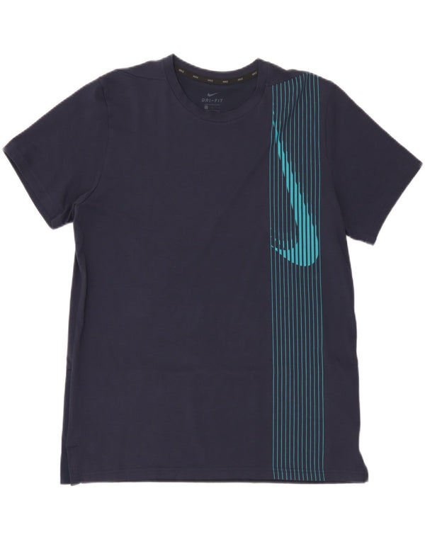 Nike Camiseta Dri Fit Graphic para hombre, talla grande, algodón a rayas azul marino