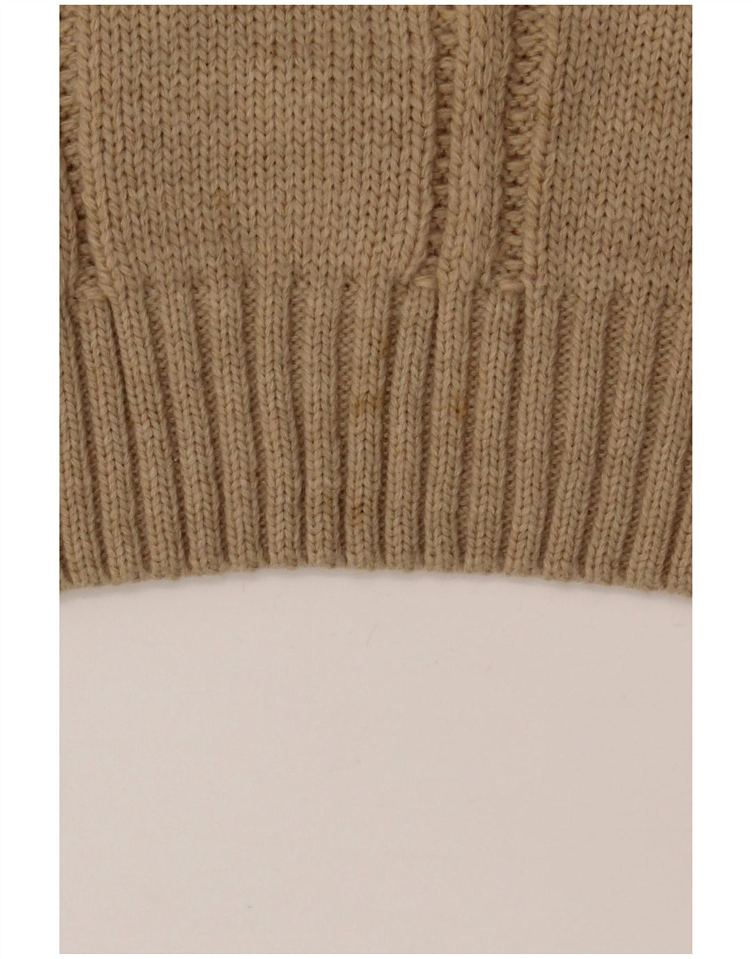 VINTAGE Hombres Roll Neck Jumper Suéter IT 52 Grande Beige Poliacrílico