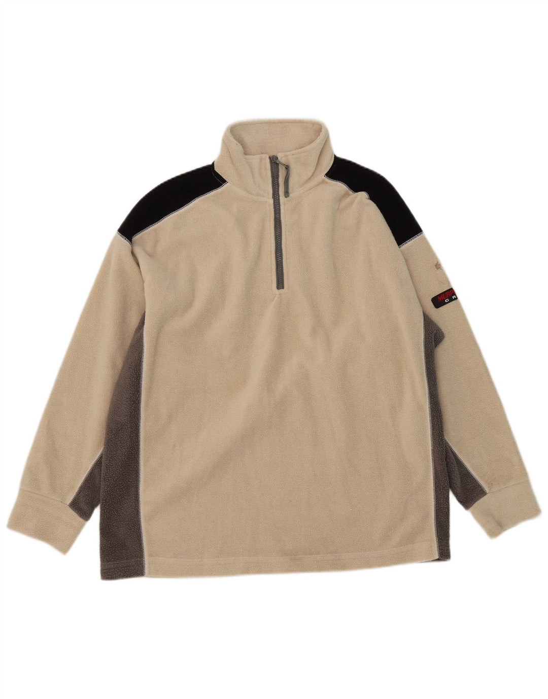 Murphy & Nye Hombre Jersey De Forro Polar Con Cremallera Y Cuello Grande Poliéster Color Block Beige