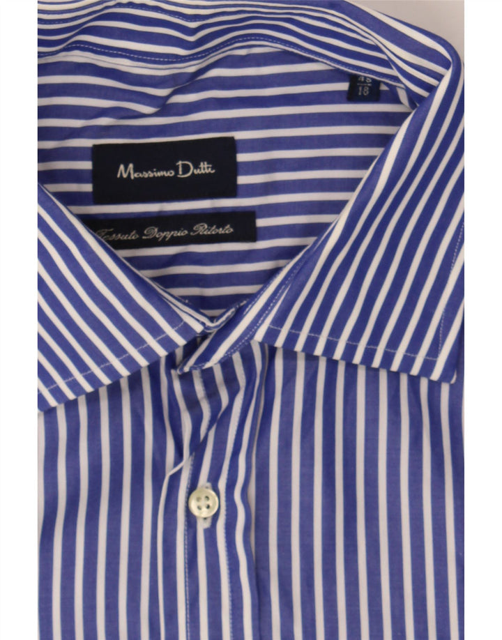 MASSIMO DUTTI Mens Shirt Size 45 18 XL Blue Striped Vintage Massimo Dutti and Second-Hand Massimo Dutti from Messina Hembry 