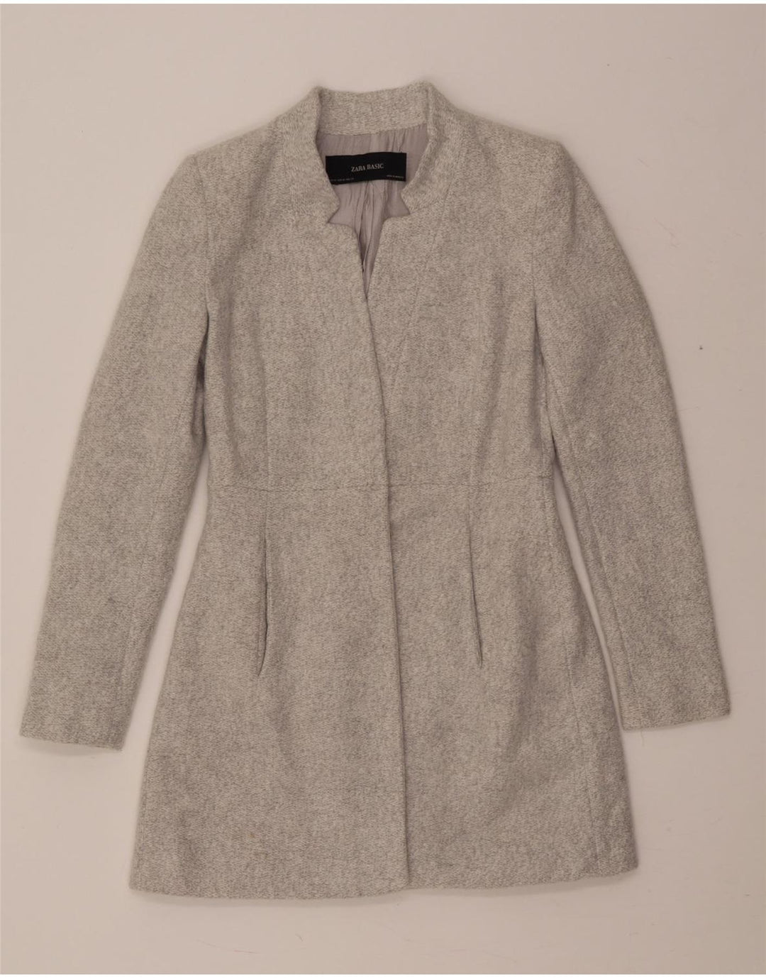 Zara Mujer Abrigo Abierto UK 6 XS Acetato Gris