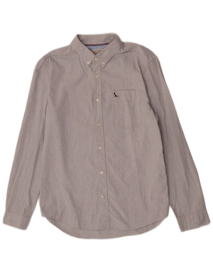 Camisa Jack Wills Hombre Slim Fit Algodón Gris Medio