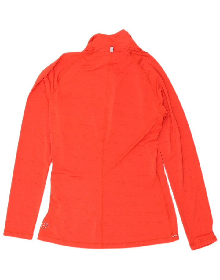 Puma Mujer Zip Neck Jersey Chándal Top UK 10 Pequeño Poliéster Rojo