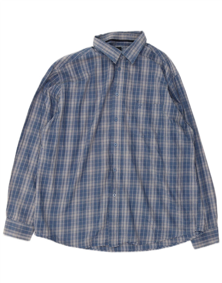 James Pringle Camisa de franela para hombre XL Algodón a cuadros azules