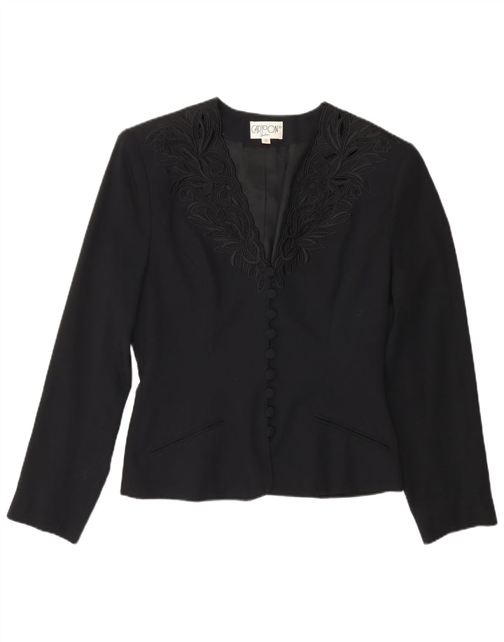 Chaqueta tipo blazer de 9 botones para mujer de dibujos animados EU 36 Viscosa floral negra pequeña