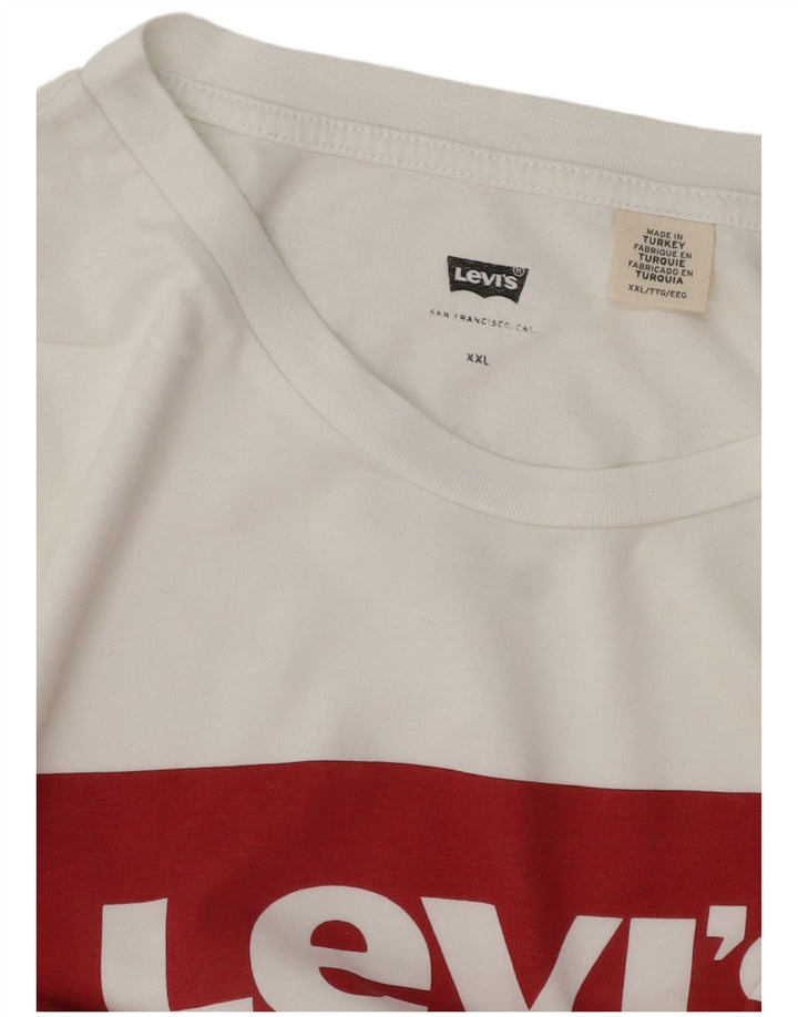 Levi's Camiseta gráfica para hombre Top 2XL Blanco