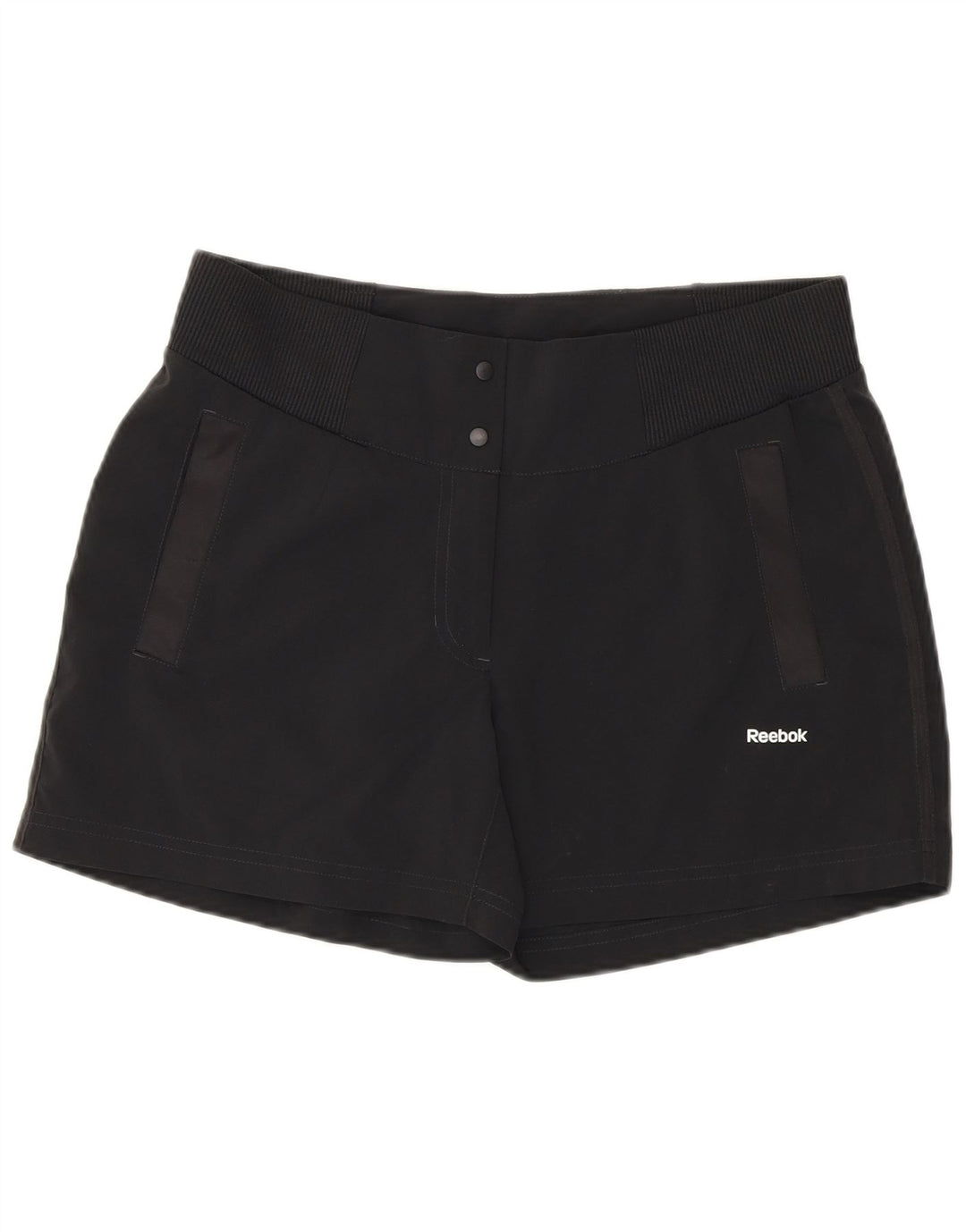 Pantalones cortos Reebok para mujer UK 12 Medium W30 Poliéster negro