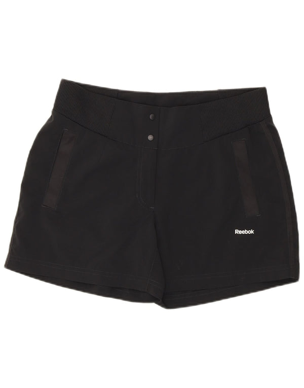Pantalones cortos Reebok para mujer UK 12 Medium W30 Poliéster negro
