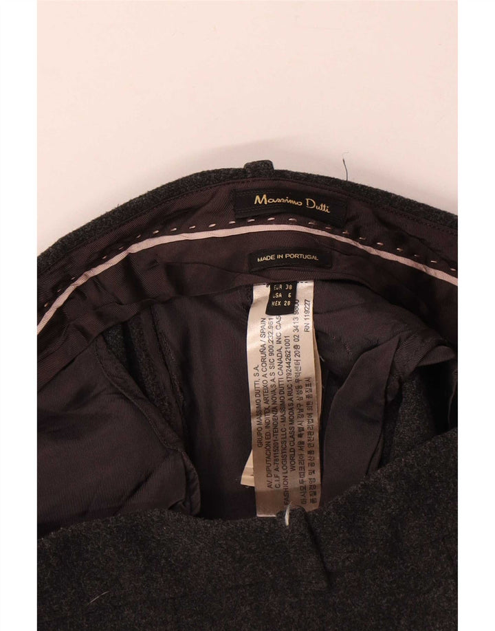 Massimo Dutti Pantalón Chino Slim Mujer EU 38 Small W30 L29 Poliéster Gris