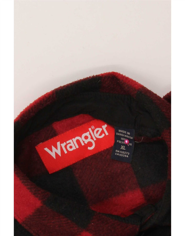 Wrangler Camisa De Franela Hombre XL Poliéster A Cuadros Rojos