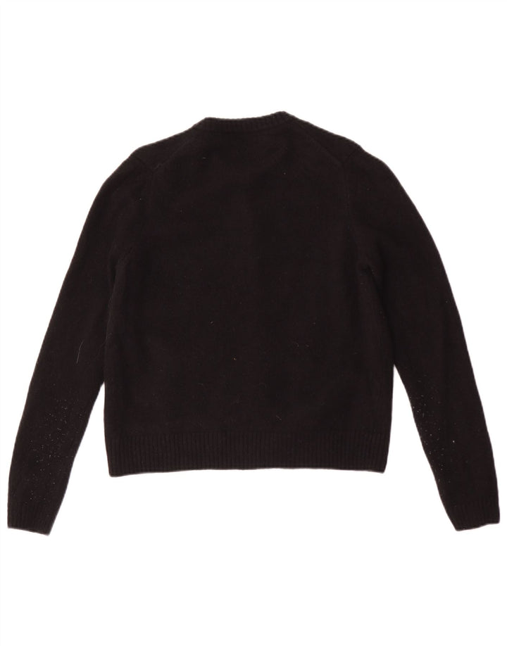 Zara Mujer Cárdigan Suéter UK 44 Grande Lana Negra